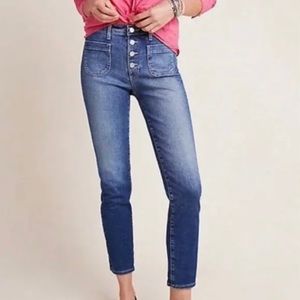 Anthropologie AG Vintage Stevie Ankle Button-Up Jeans.